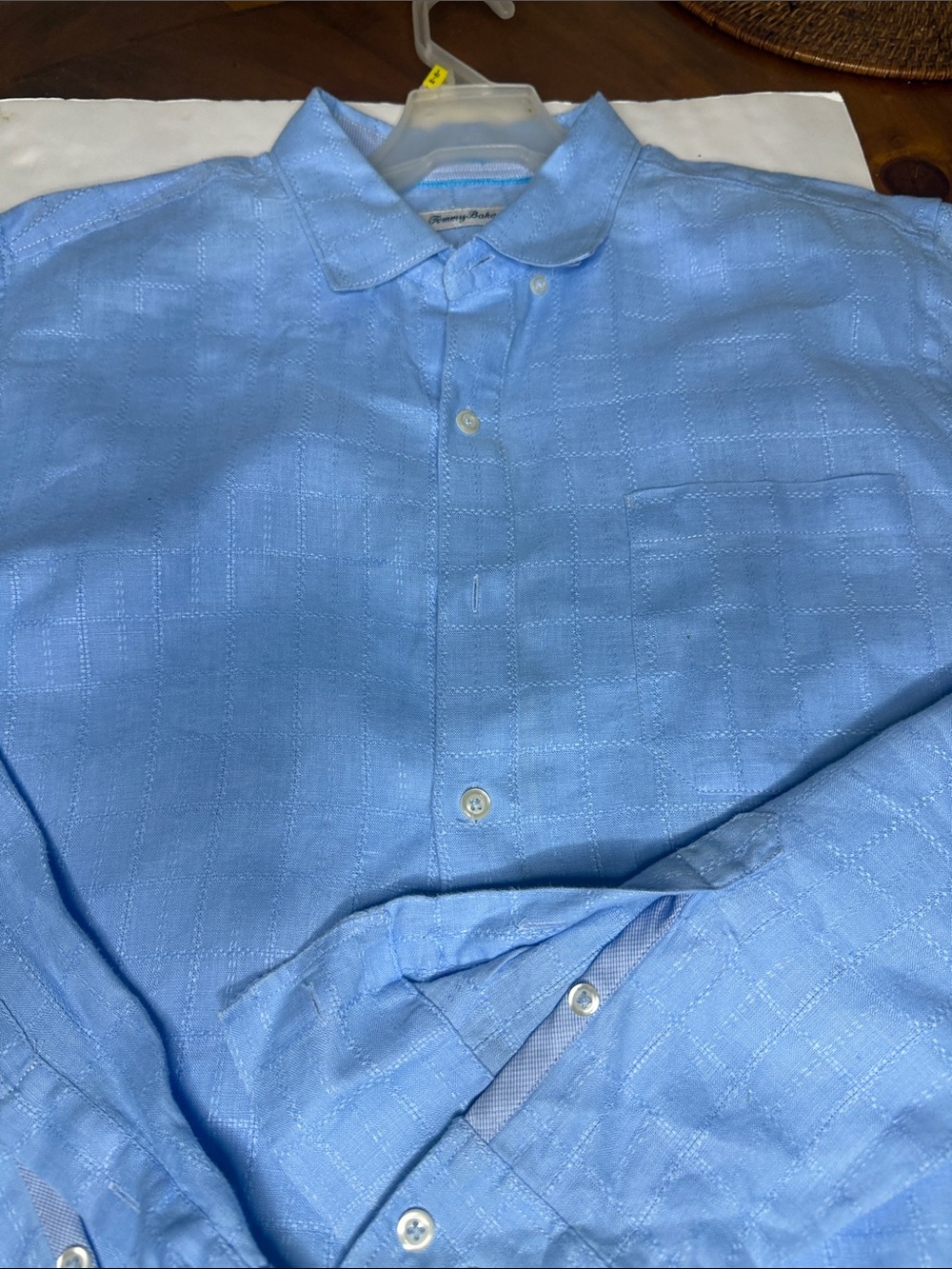 Tommy Bahama Sky Blue 100 percent linen Long-Sleeve Button-Down Shirt